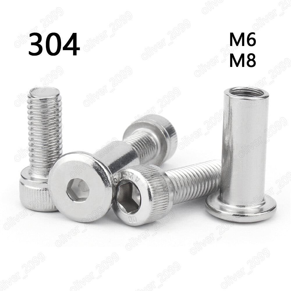 304 Stainless Steel Hex Socket Bolts Cap Head Screws With Hex Socket Rivet Nuts
