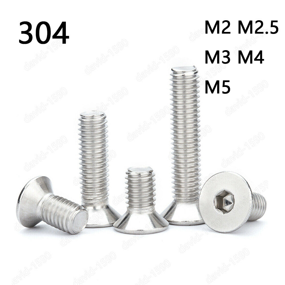 304 Stainless Steel Hex Socket Countersunk Head Screw M1.6/M2/M3/M4/M5/M6/M8/M10