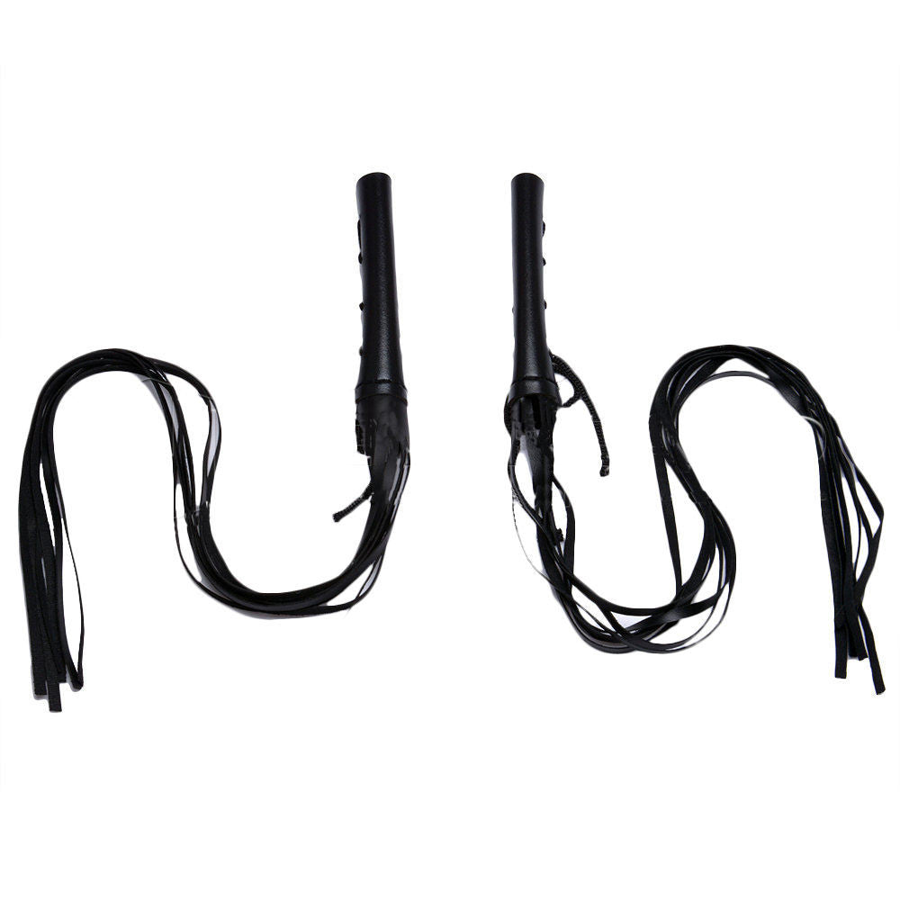 ya 5 8.7 Motorcycle Black Faux Leather Grip Lever Cover Handlebar Fringe Streamers Tassel