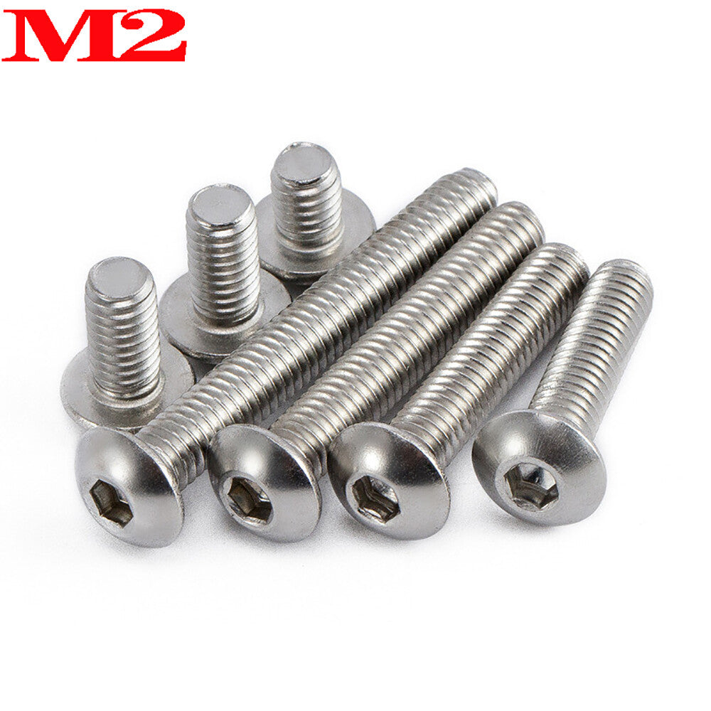 M2 (?)2mm) Button Head Bolts Allen Key Hex Socket Screws A2/304 Stainless Steel