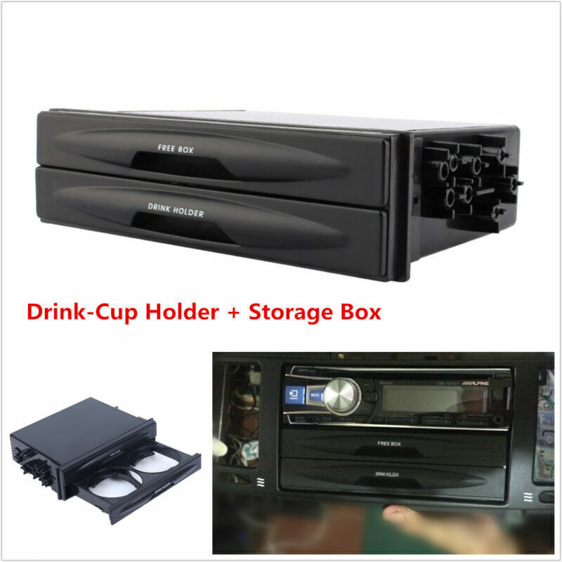 ya 4 6.21 General Motors Dual DIN Dash Radio Installation Pocket Cup Holder Storage Box