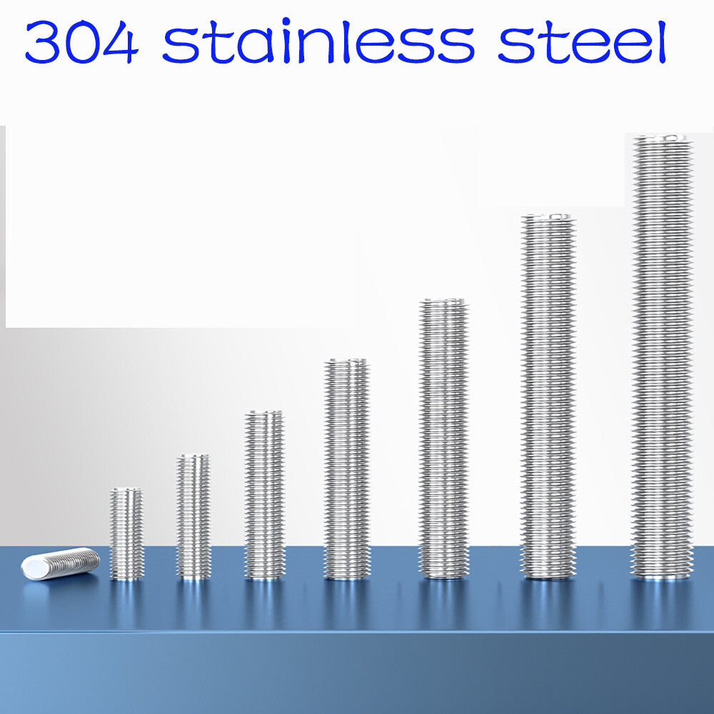 A2 STAINLESS STEEL FULLY THREADED ROD BAR STUDDING THREAD M2 M3 M4 M5 M6 M8-M20