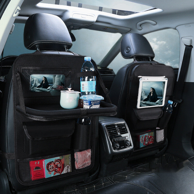 ya 12 5.22 1Pc Car for SEAT Back Organizer Folding Tablet Holder Travel Storage Bag Black