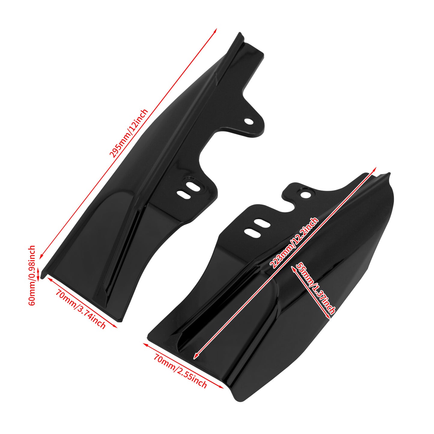ya 5 8.7 Black Mid-Frame Air Heat Deflectors for Harley Touring Electra Road Glide 01-08