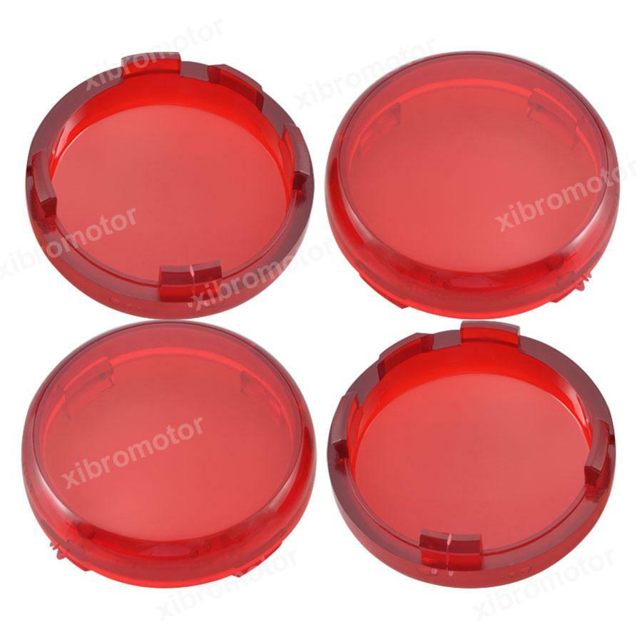 ya 1 7.2 4pcs Turn Signal Light Red Lens Cover for Harley Sportster Softail Dyna Street