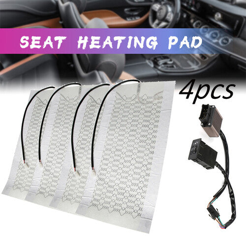 ya 12 5.22 4Pcs Universal Car for Seat Carbon Fiber Heated Cushion for Seat Heater Pad Switch Kit