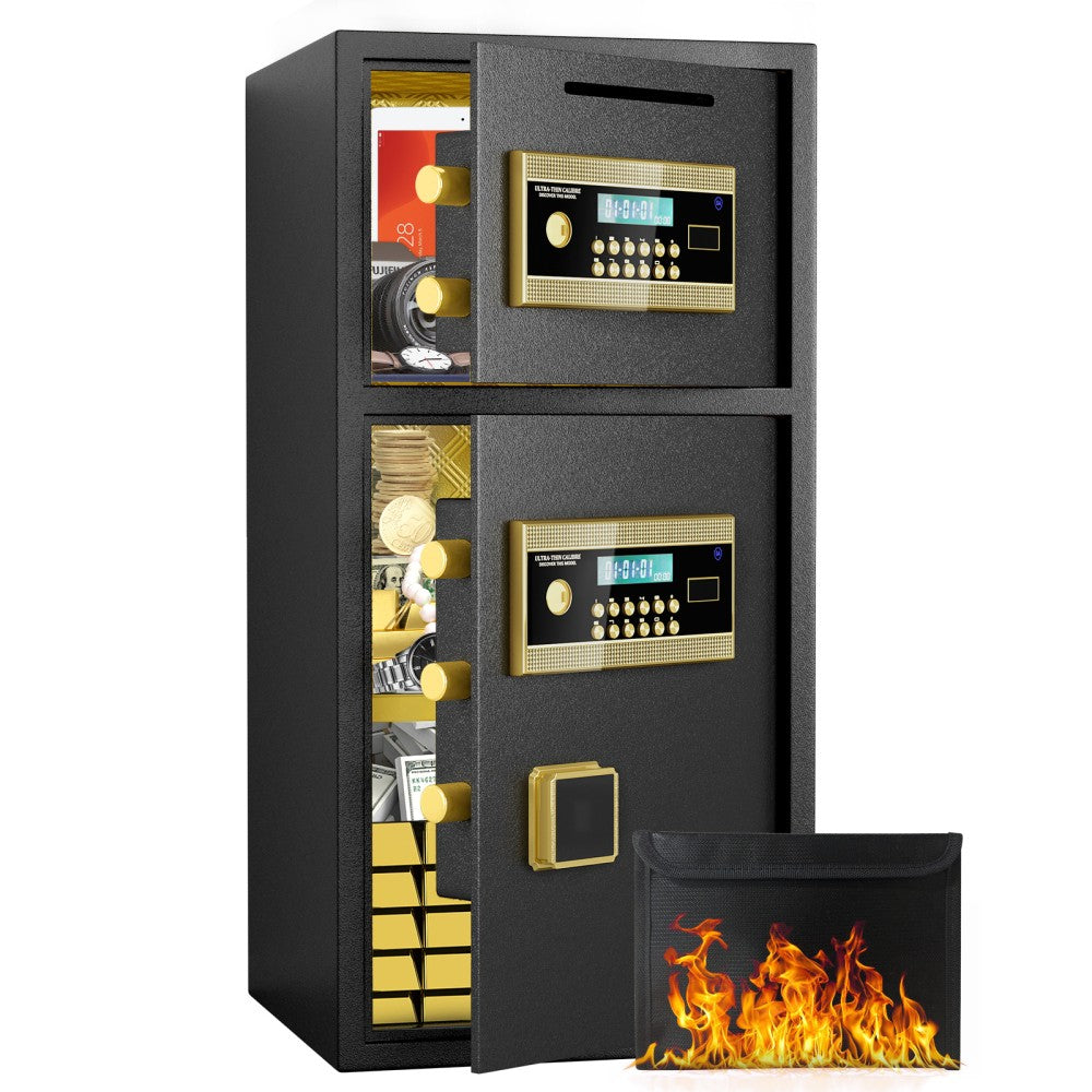 ya 28 6.0 Cu Ft Double-door Coin-operated Safe, Fireproof/Waterproof Bag, Hidden Code