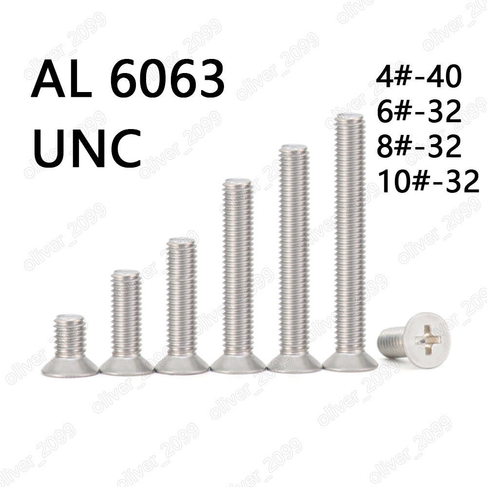 Aluminum 6063 Phillips Cross Countersunk Flat Head Screws 4# 6# 8# 10#