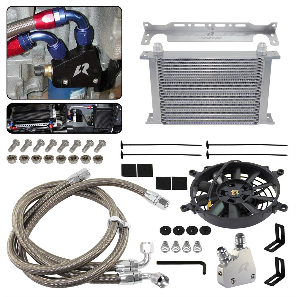 ya 5 6.15 25 Row Oil Cooler Kit for Corvette C5 C6 C7 LS1 LS2 LS3 Firebird +7 Electric Fan