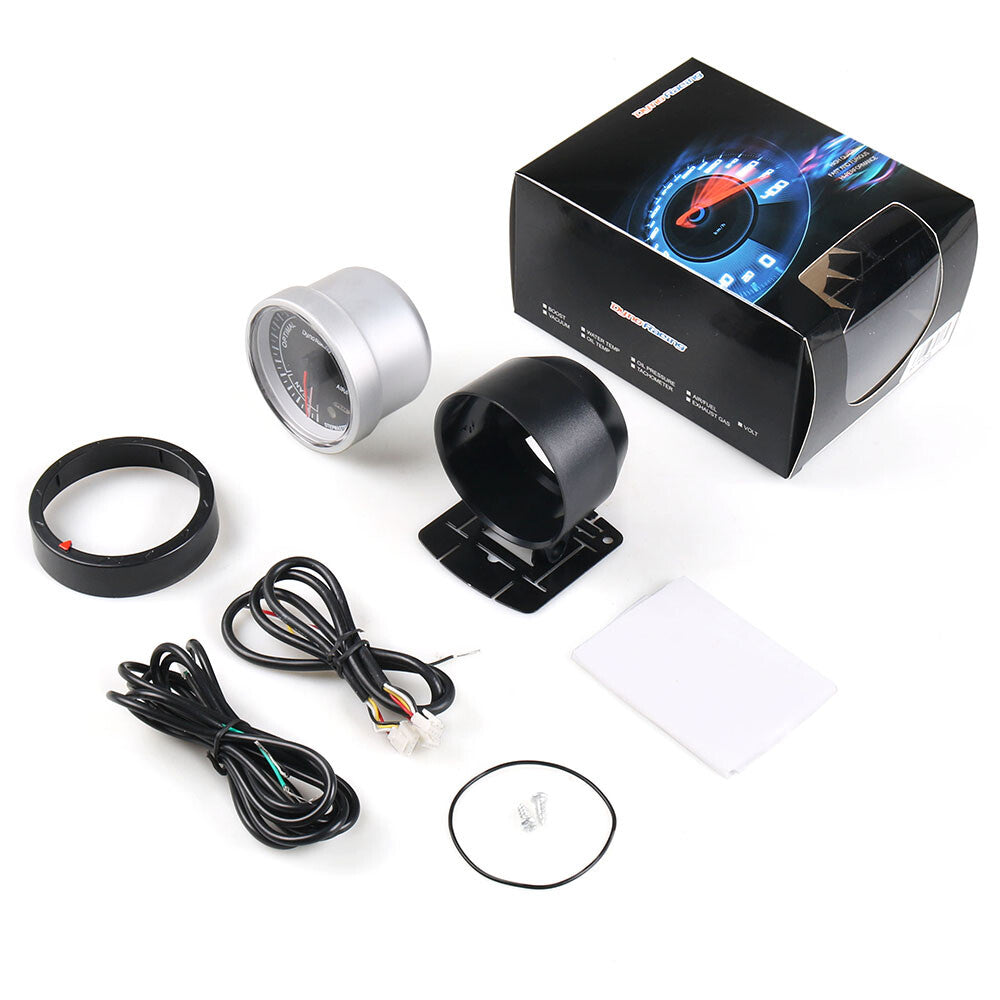 ya 1 8.5.4 2.5 Inch 60mm Car Air Fuel Ratio Meter White and Red LED Tachometer Black Face Car Meter