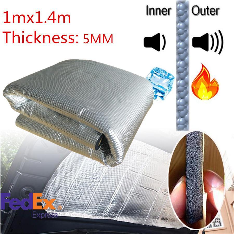 ya 7 6.10.3 Car Engine Heat Insulation Pad Floor Sound Deadener Mat Aluminum Sheet 1m*1.4m