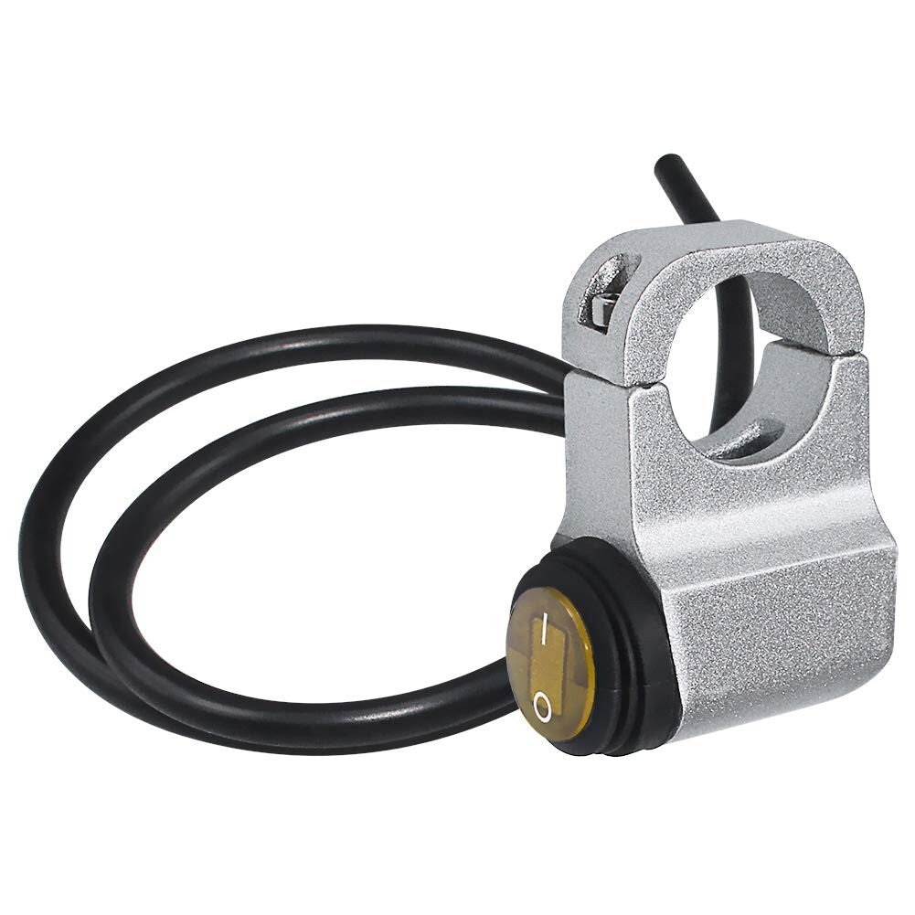 ya 1 7.4 12V 22mm Motorcycle Switch Push Button 10A with Yellow Indicator Light