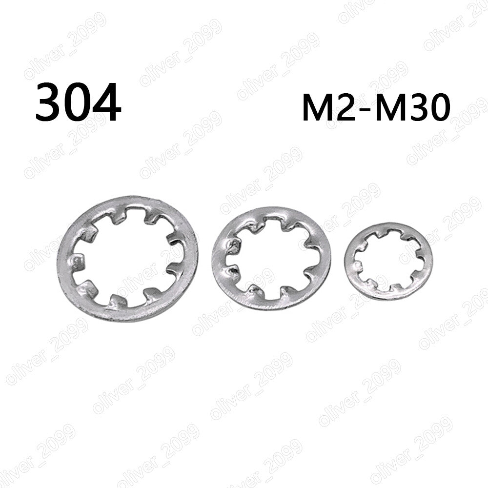 304 Stainless Steel Toothed Lock Washers With Internal Teeth M2 M3 M4 M5 M6-M30