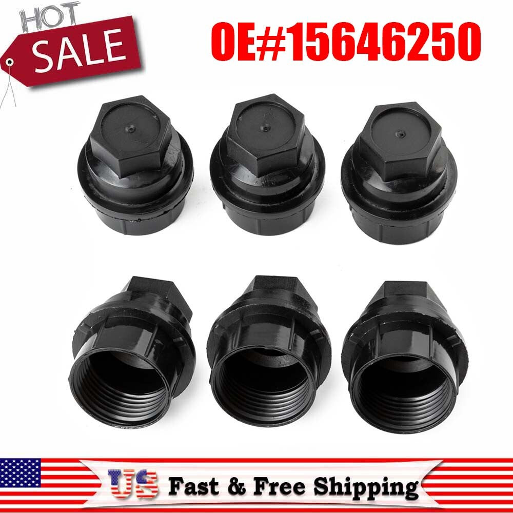 ya 8 5.27.2 6PCS Lug Nut Cap Cover Black Set 15646250 for GMC 1500 2500 for Chevy GM Trucks XYD