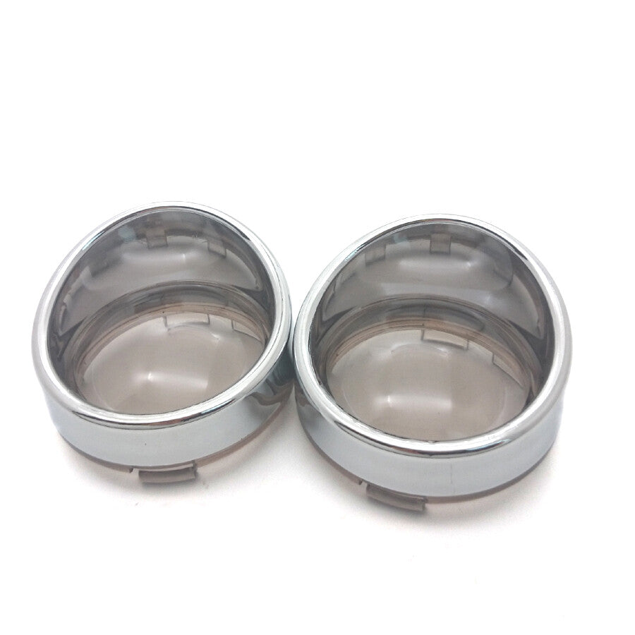 ya 5 8.7 Chrome Turn Signal Light Indicator Smoke Visor Lens for Harley Sportster 2000-UP