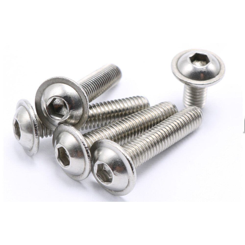 M3 M4 M5 M6 Hex Socket Bolt Button Flanged Washer Head Screw 304 Stainless Steel