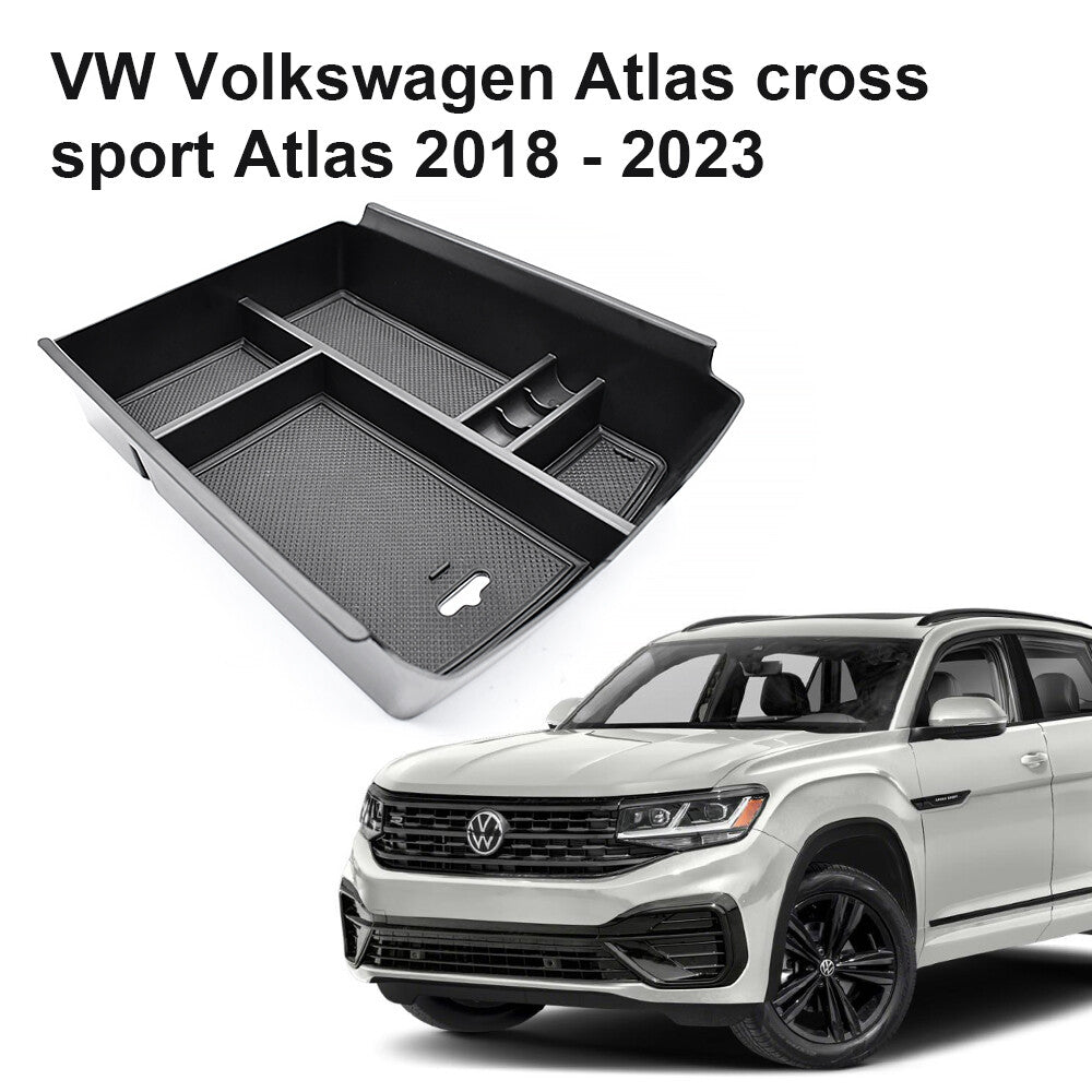 ya 2 6.26 Fit 2018-2023 for VW Atlas/Cross Sport Center Console Organizer Armrest Storage Box