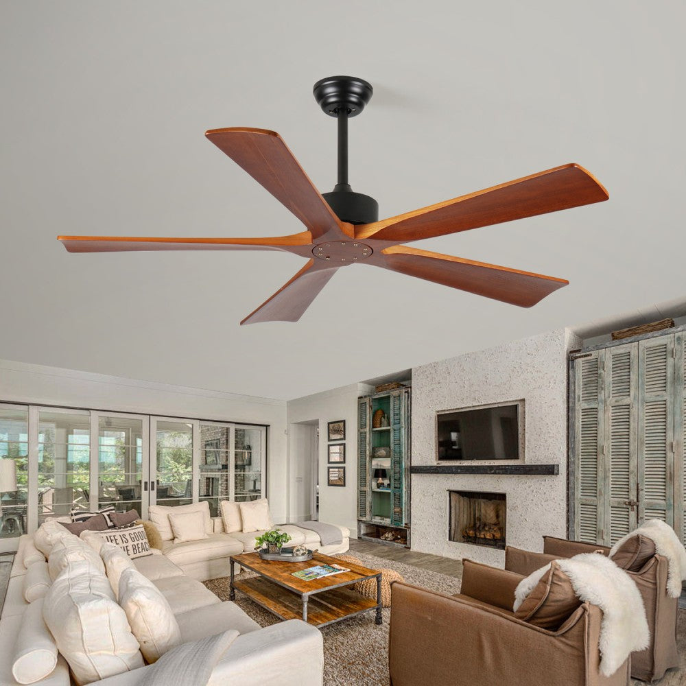 ya 28 For Living Room Modern 60 Wood Ceiling Fan - w/Remote/Light, 5 Blades DC Motor