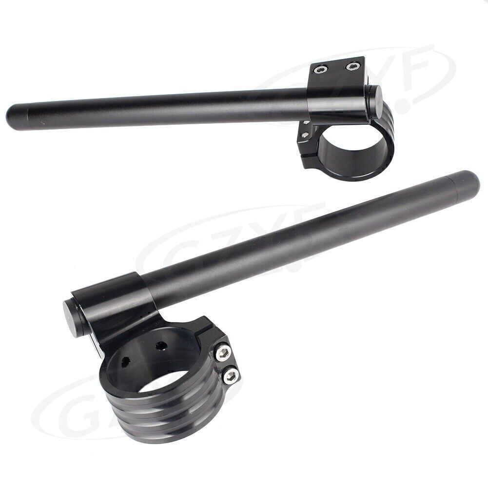 ya 2 6.26 2x 7/8 Adjustable Raised Clip On Handlebar Bar 46 MM Fork Tube Custom Black