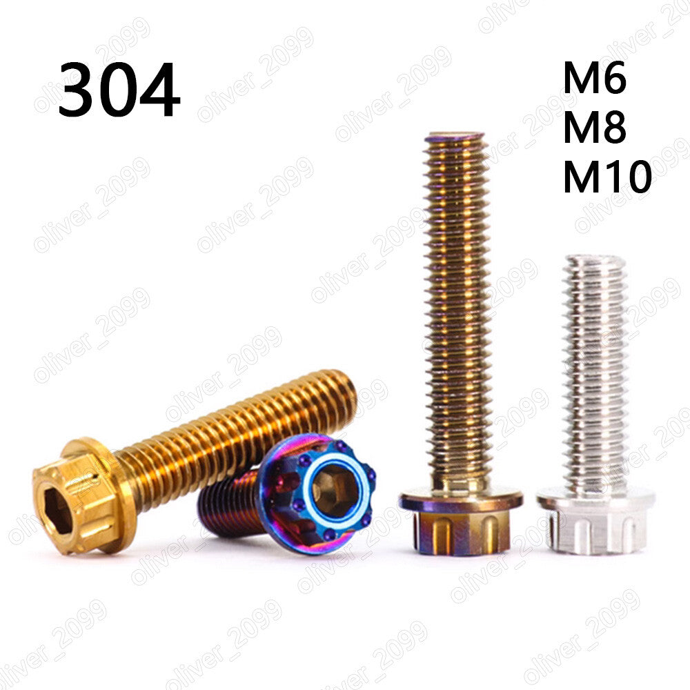 304 Stainless Steel Titanium Plated Hex Soket Cap Head Fancy Screws With Flange