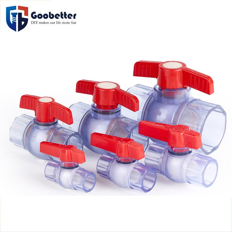 Transparent UPVC Ball Valve - Quick Install Manual Shutoff Valve for PVC Pipes