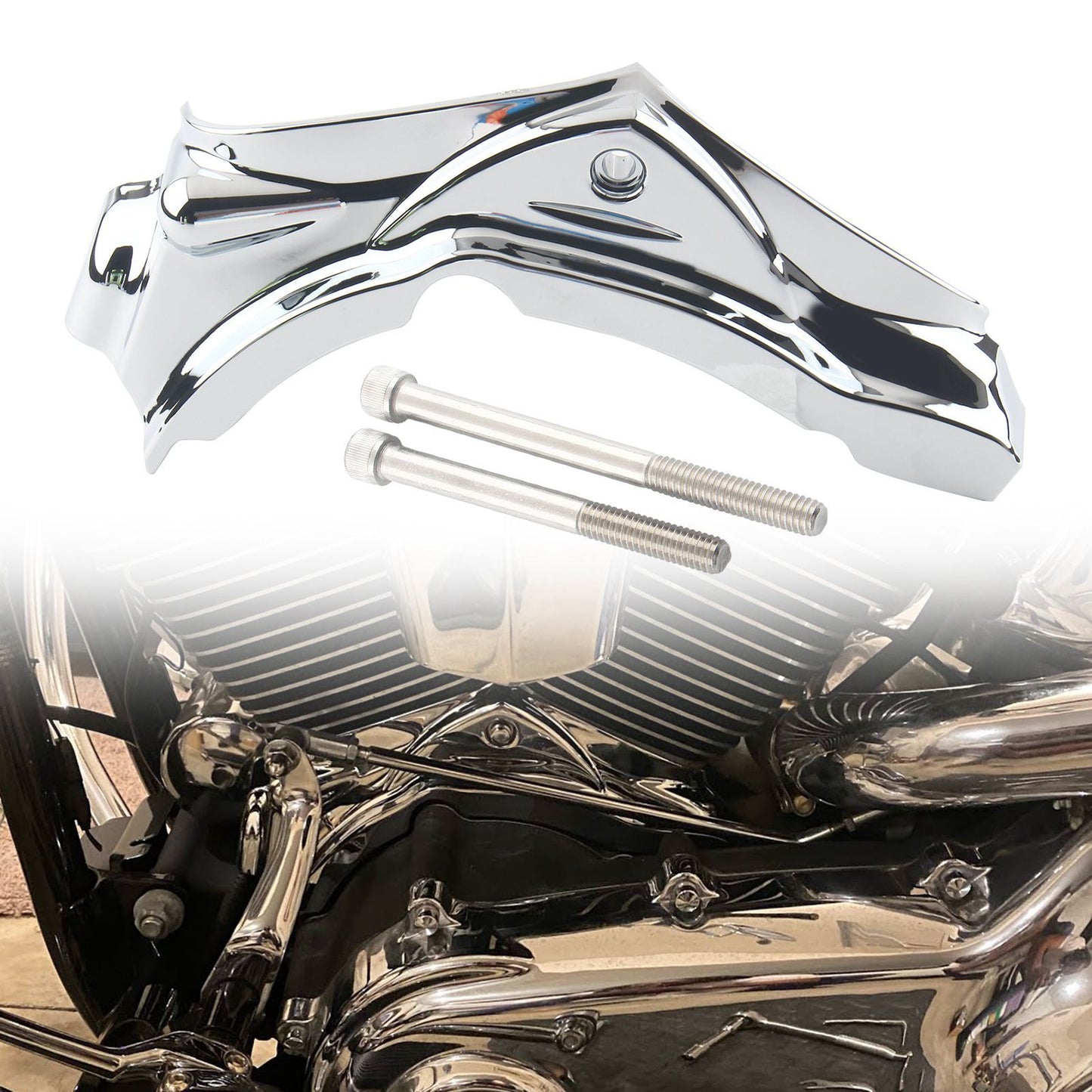 ya 1 7.4 Chrome Cylinder Base Side Cover for Harley Heritage Softail FLSTC FLSTN 2007-17