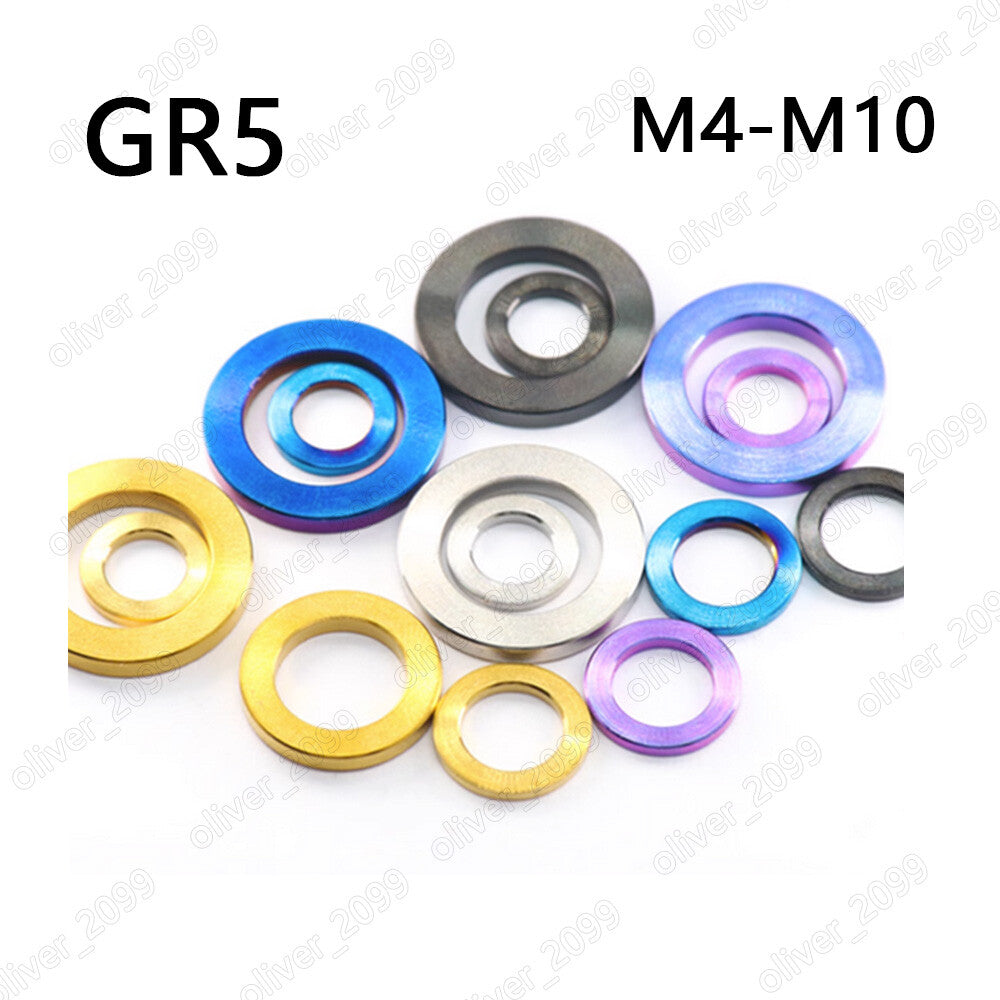 Colorful Titanium GR5 Metric Flat Washer M4 M5 M6 M8 M10