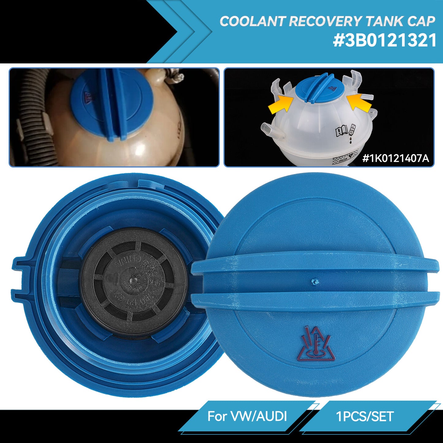 ya 7 6.10 Radiator Water Coolant #3B0121321 Tank Reservoir Cap for VW for JETTA for Golf for Passat B5