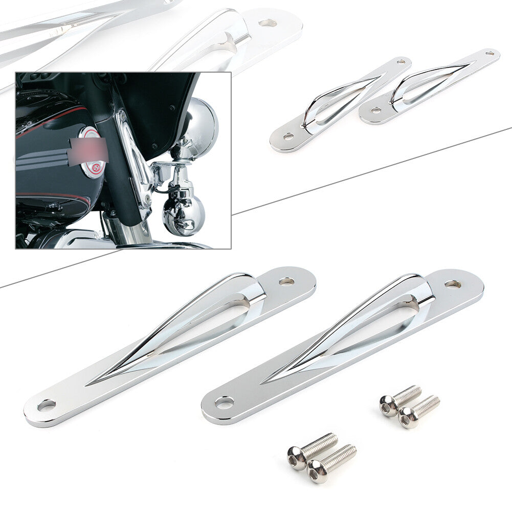 ya 7 6.11 Chrome Custom Tie-Down Brackets Teardrop Fits for Harley Touring Ultra Limited