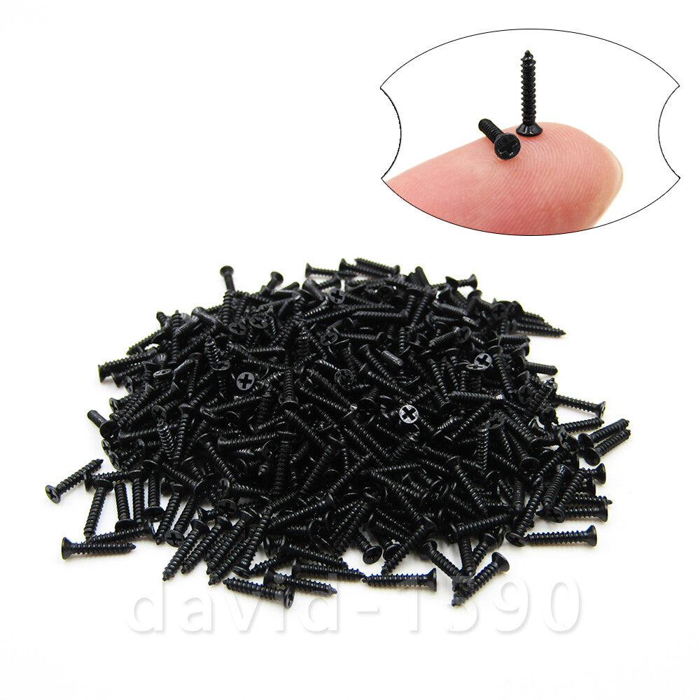 Black Small Self Tapping Screws Phillips Flat Head Micro M1 M1.2 M1.4 M1.6 M1.7