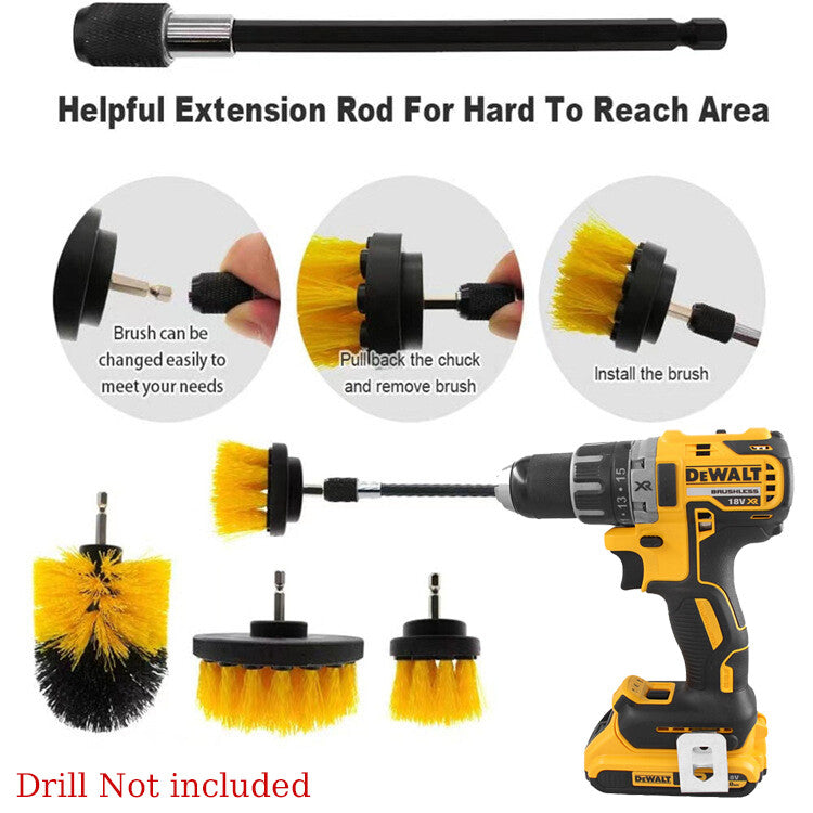 ya 1 7.8 4PCS Brush Set Power Kit Scrubber Drill Attachments for All type of Cleaning