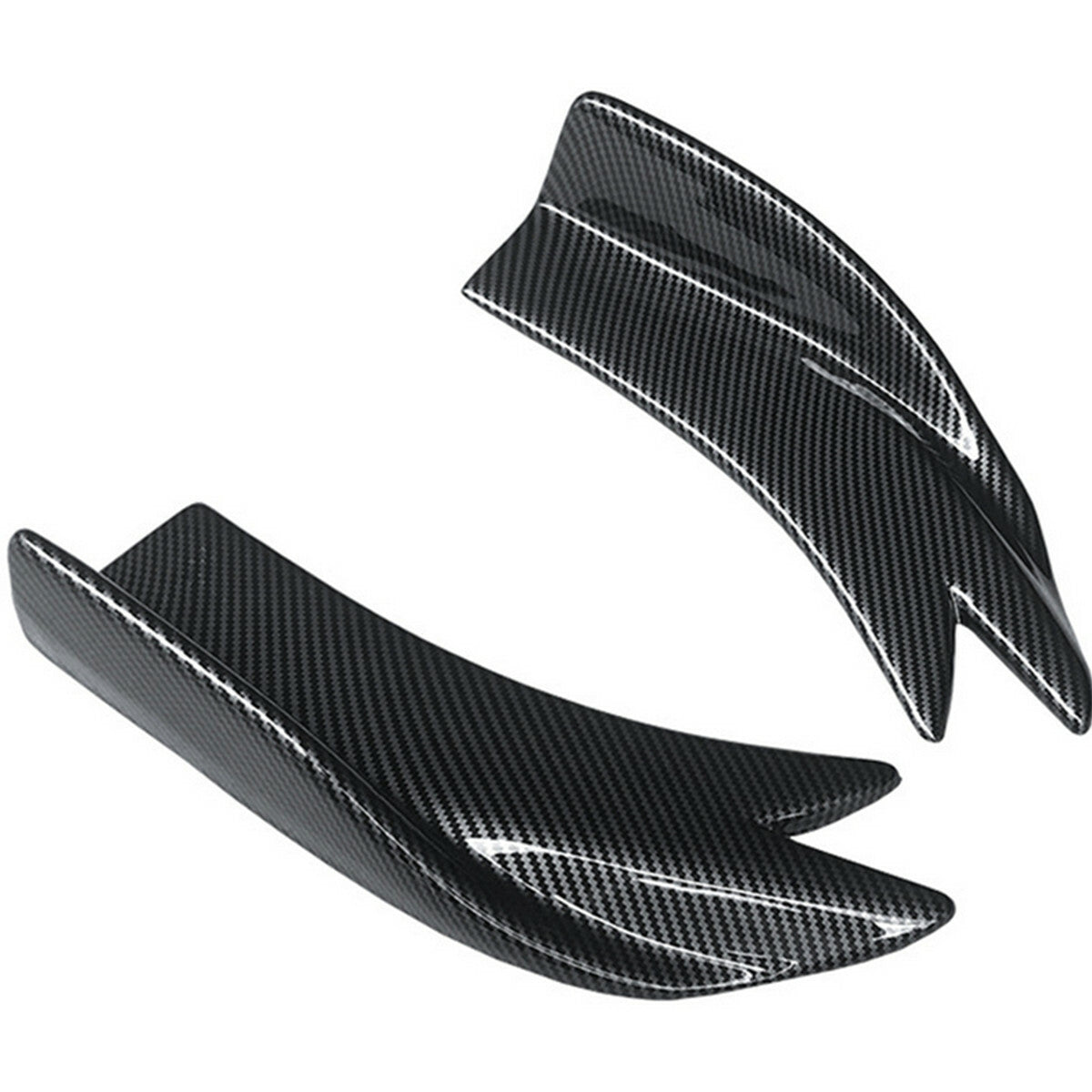 ya 4 6.17 2Pcs Car Rear Lip Wrap Angle Splitters Canard Diffuser Spoiler Carbon Fiber Look