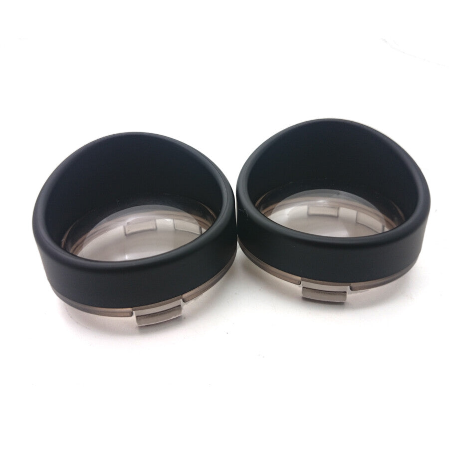 ya 5 8.7 Black Visor-Style Turn Signal Bezels With Smoke Lens for Harley Sportster