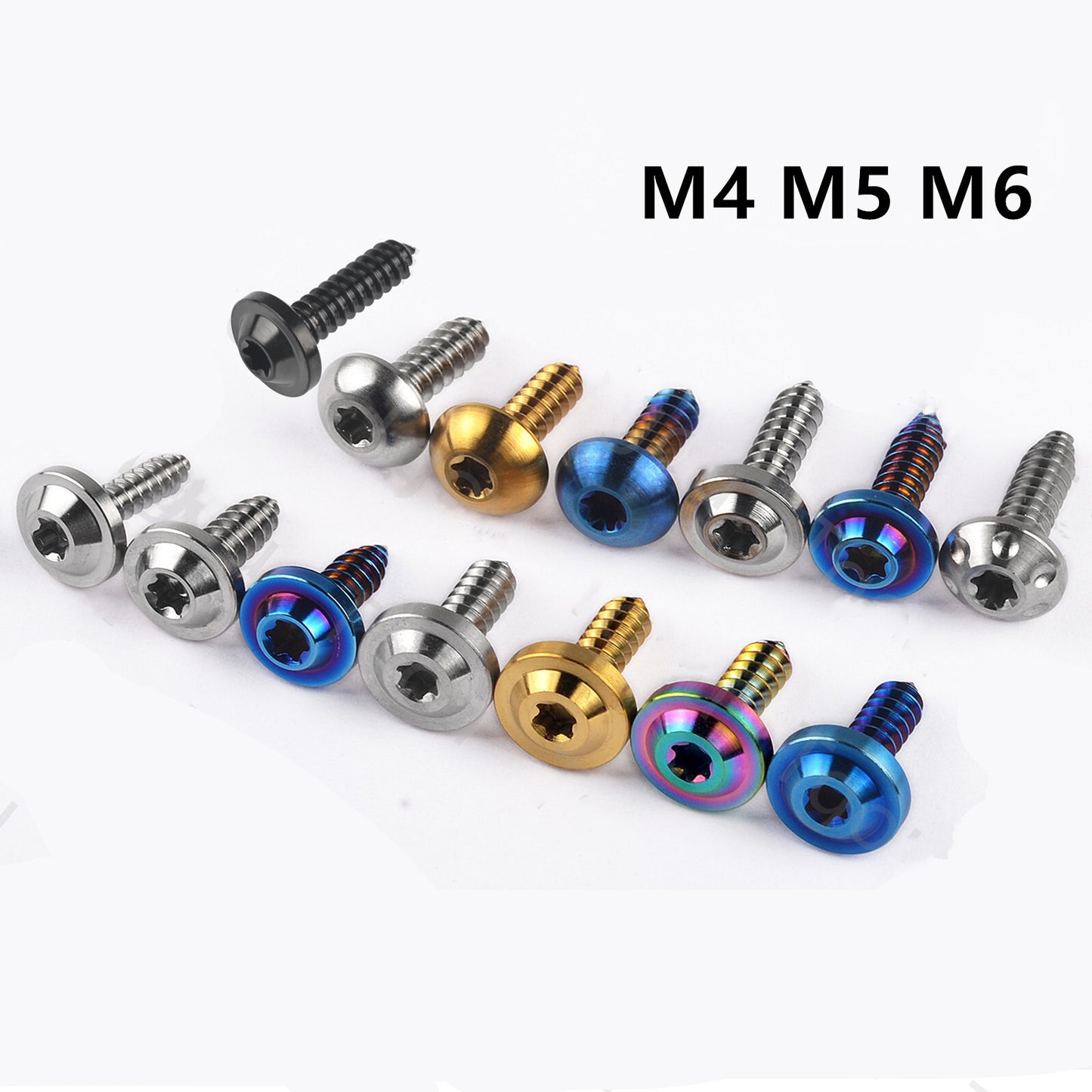 M4 M5 M6 Titanium Bolt Self Tapping Screws Torx Head 15 17 20 25mm Fastener 6pcs