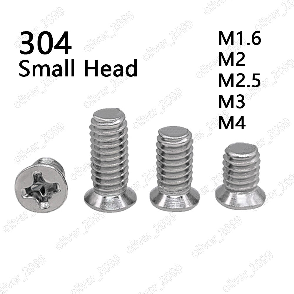 304 Stainless Steel Non-Standard Phillips Countersunk Flat Small Head Screws