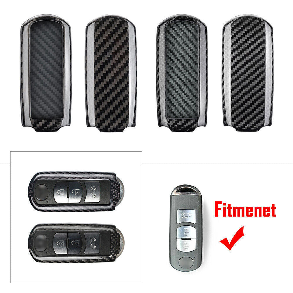 ya 10 5.28 Carbon Fiber Remote Key Fob Shell Case Fit for Mazda 2/3/5/6/CX3/CX5/CX7/CX9/MX5