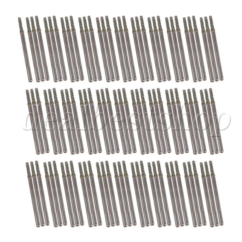 ya 25 100pcs 2mm Dia Silver Jewelry Gems Diamond Drill Bits Hole Tools