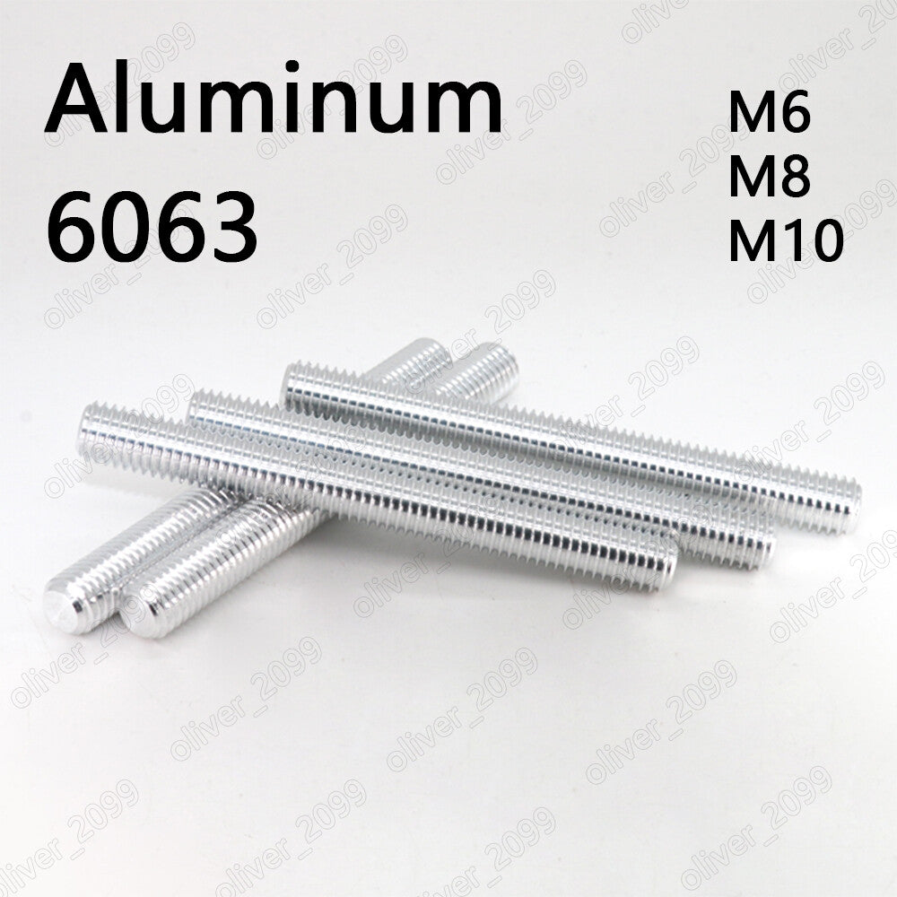 Aluminium 6063 Threaded Rods Metric Thread Stud Bolts M6 M8 M10