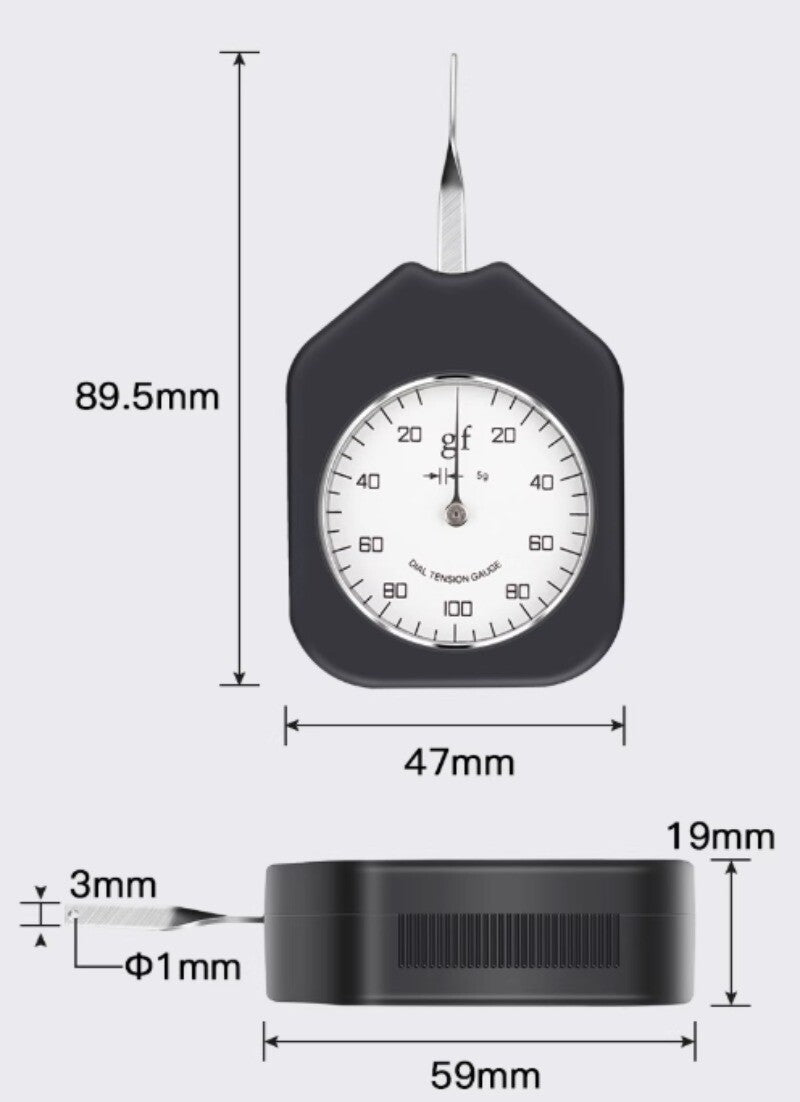Dial Tension Meter Analog Gram Force Gauge Double Pointer Tensionmeter 300g