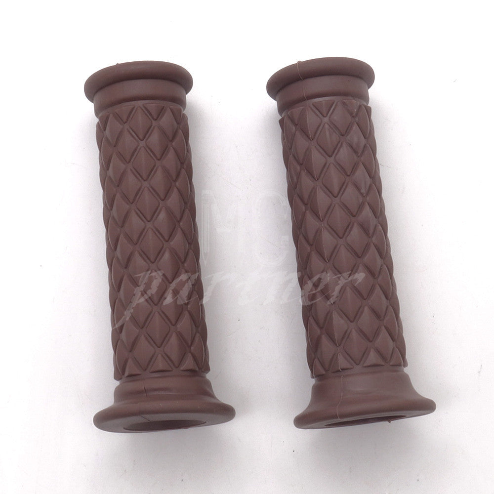 ya 5 8.7 7/8'' 22mm Retro Rubber Handlebar Hand Grip For Cafe Racer Bobber Custom Moto