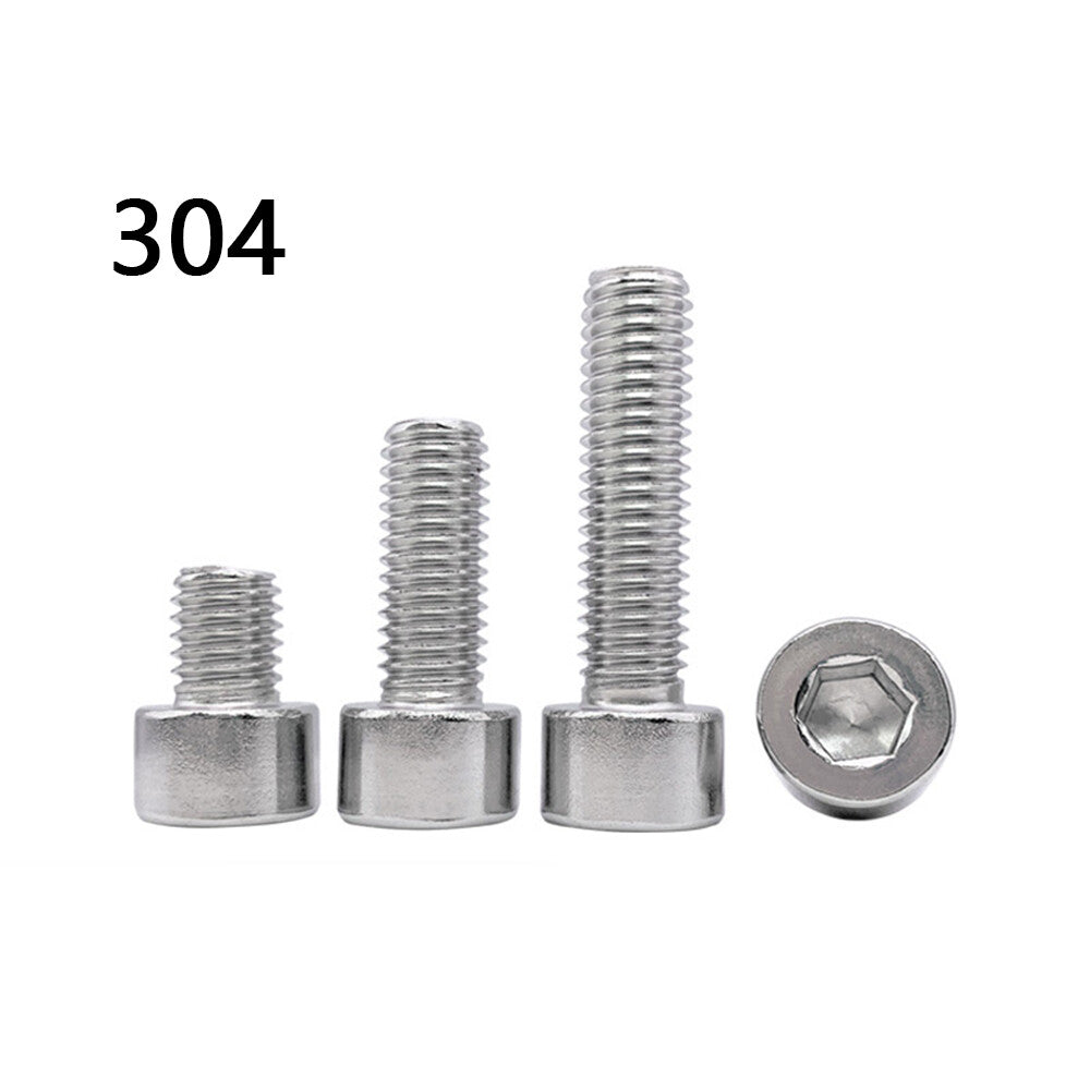 304 Stainless Steel Allen Hex Socket Bolts Cap Head Screws M1.6-M8 Select