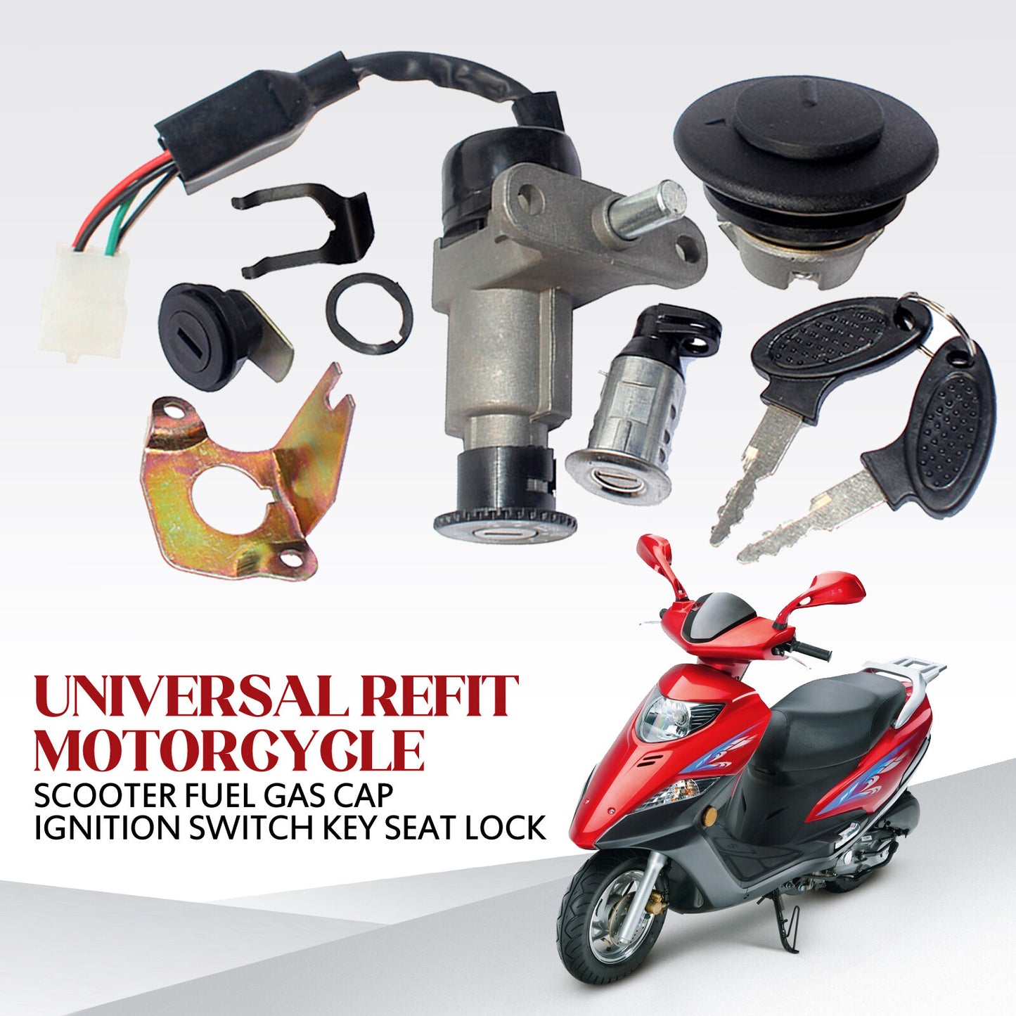 ya 4 6.22 Universal modified scooter motorcycle fuel gas cap ignition switch key holder lock