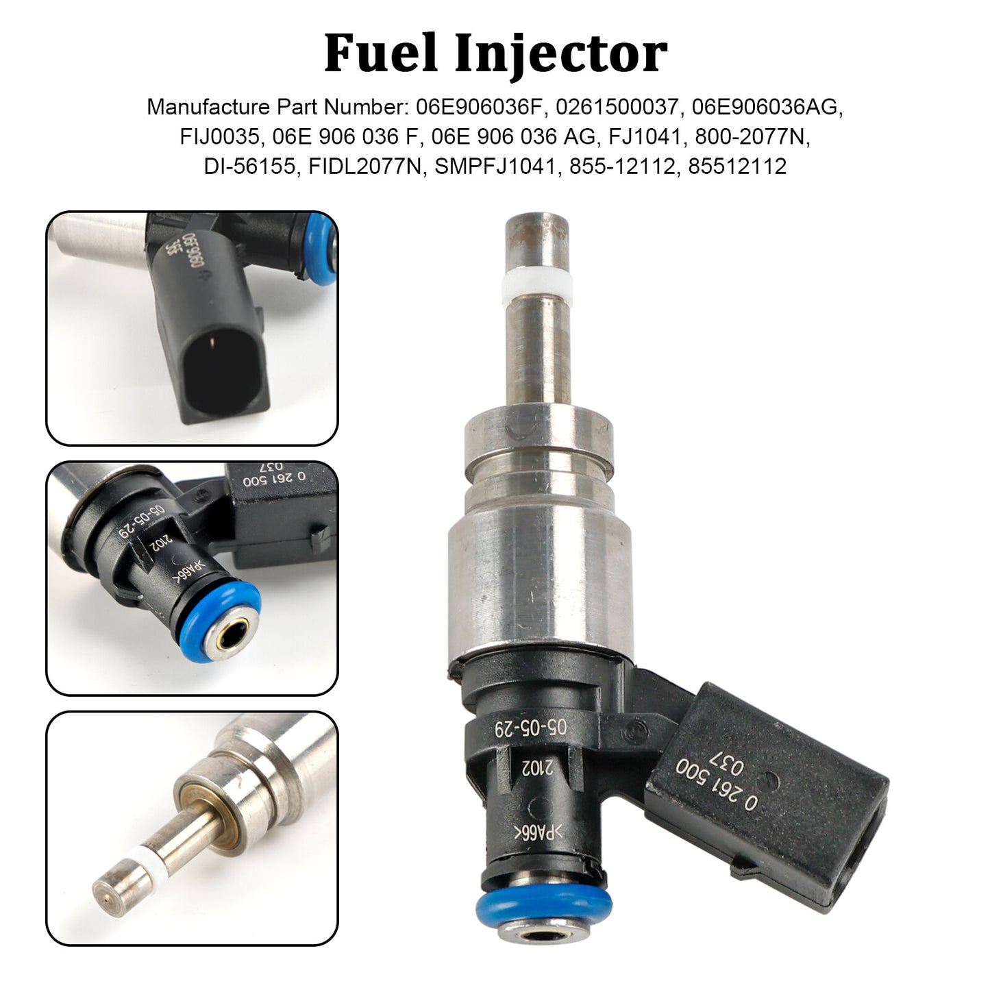 ya 1 8.5.4 1PCS Fuel Injector 06E906036F for Audi Q5 A4 A5 A6 3.2L V6 2008-11 0261500037
