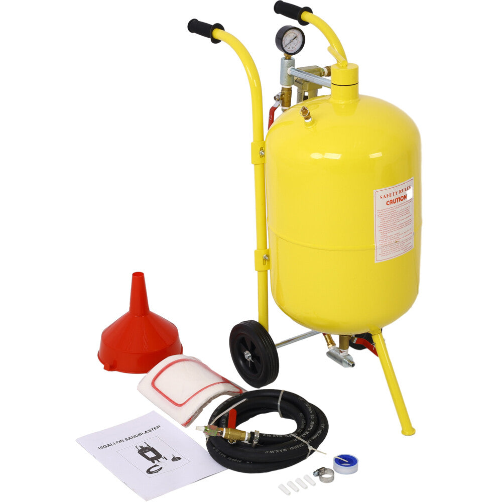 ya 28 10Gal Sandblaster Pot 125PSI Complete Kit for Rust Removal & Surface Treatment
