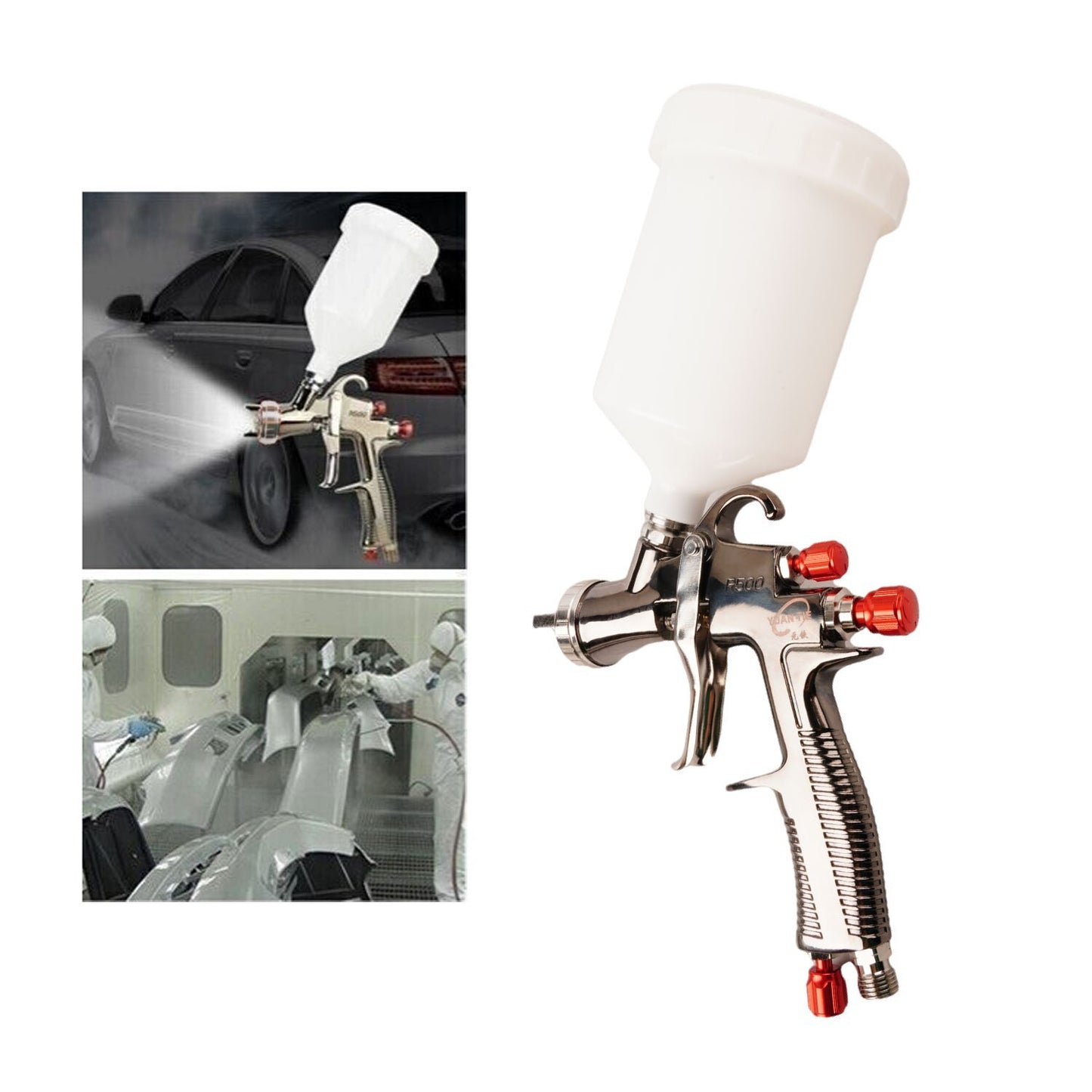 ya 1 7.7 R500 LVLP Air Spray Gun for Cars Gravity Spray Gun 1.3mm Nozzle 600cc Cup