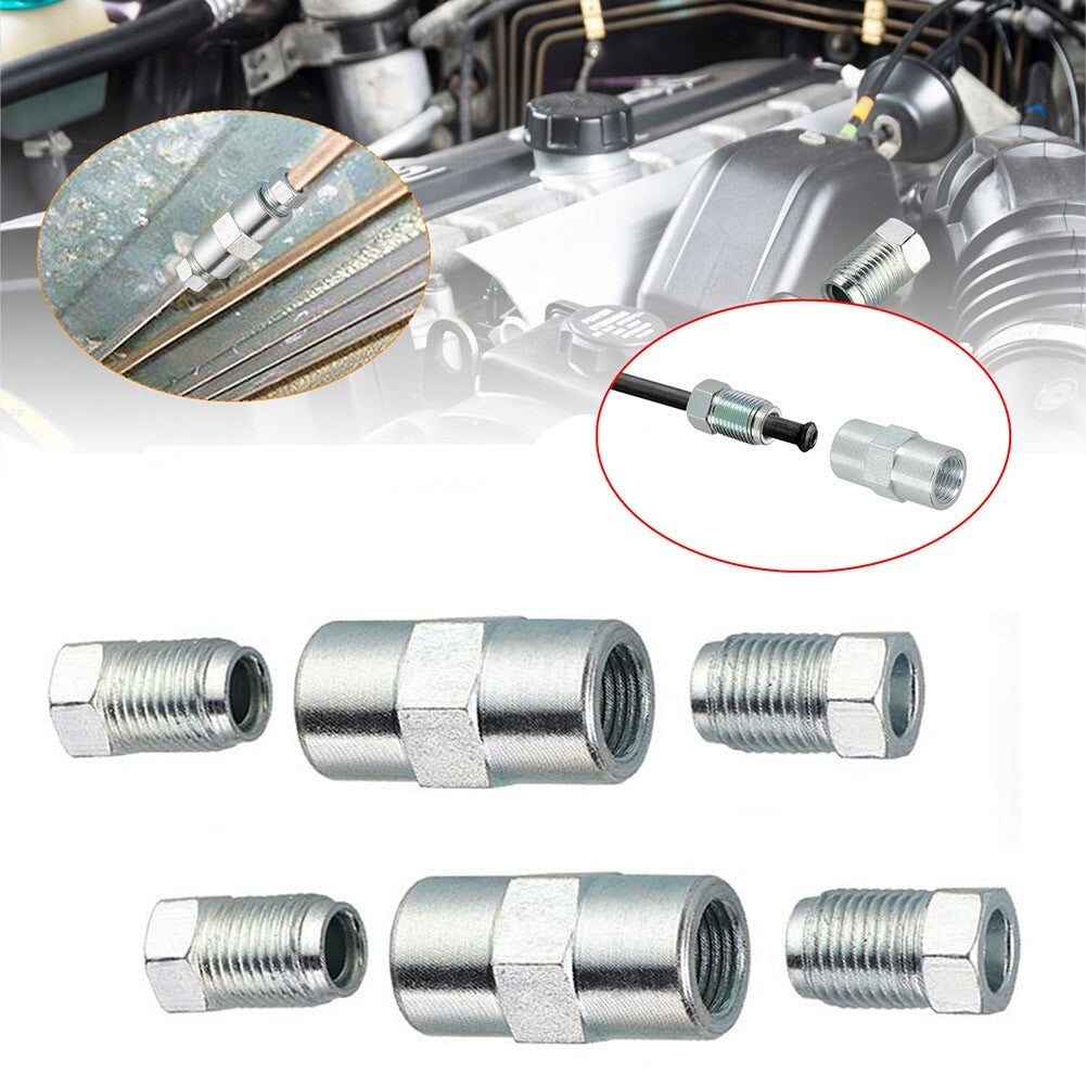 ya 10 5.28.3 New Brake Pipe 2 Qty 2 Way Female Connectors With 4 M10 10mm Male Nuts 3/16