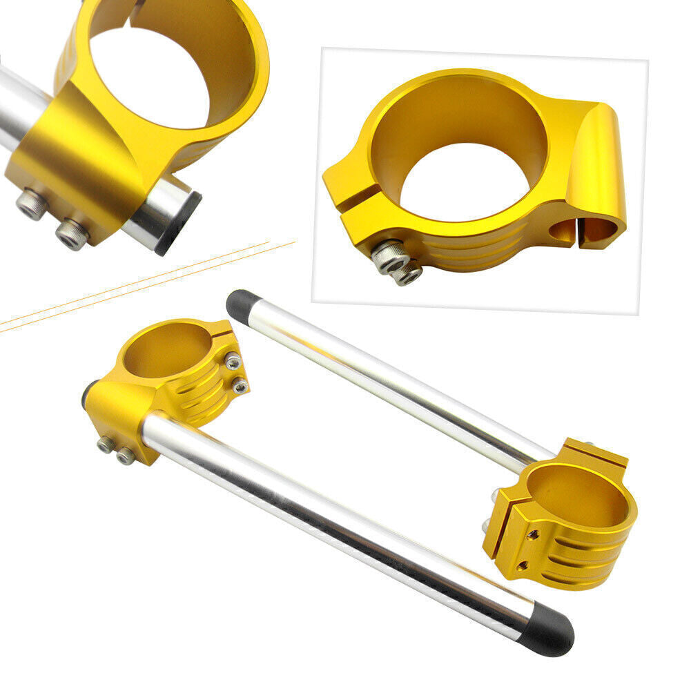 ya 2 6.26 for Ducati 848/1098/1198 Golden 2x CNC 53mm Clip On Ons Handle Bars