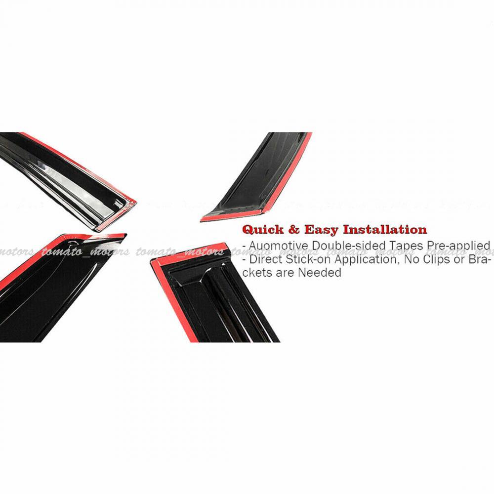 ya 10 10.28 4PCS For 08-16 Venza JDM Mugen Style Window Visors Rain Guards Deflectors n