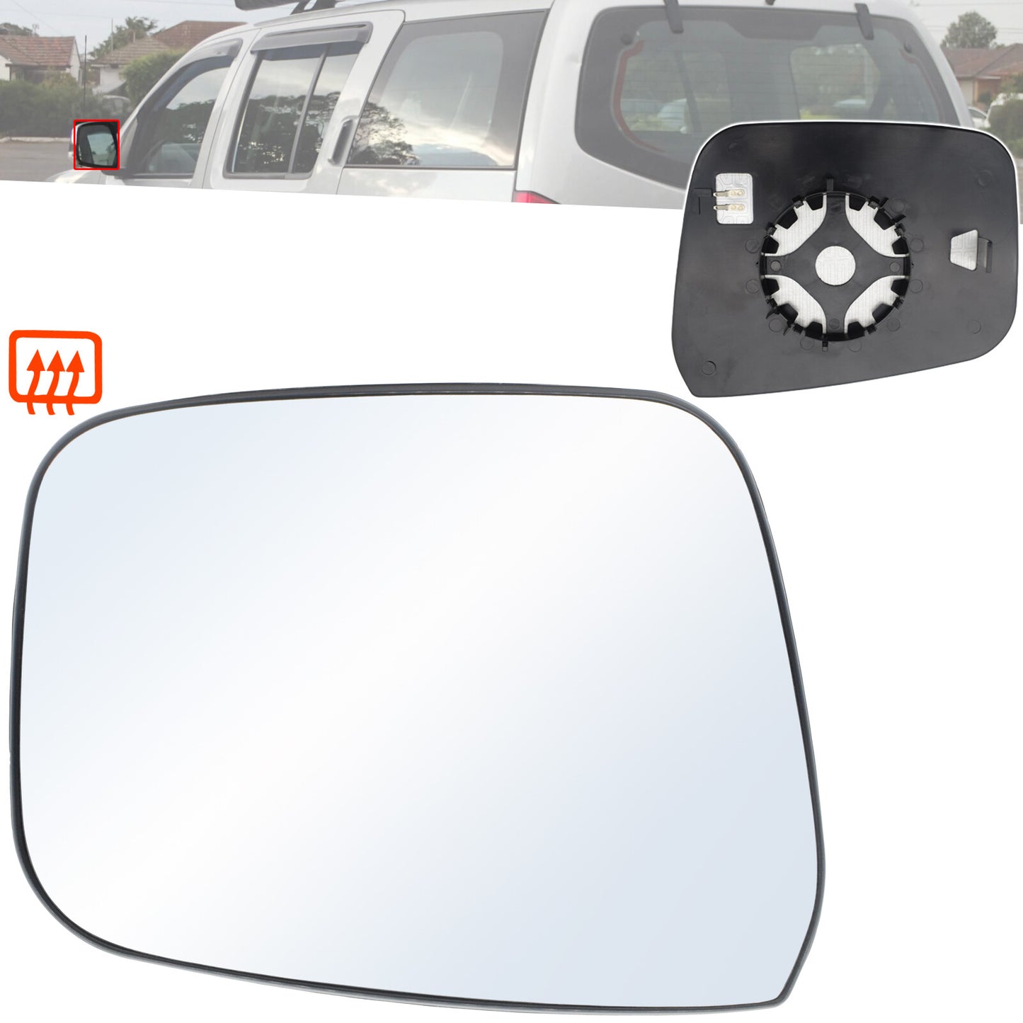 ya 3 6.25.2 Left Hand Side Wing Mirror Glass Heated Convex ? for Nissan Navara D40 Pathfinder