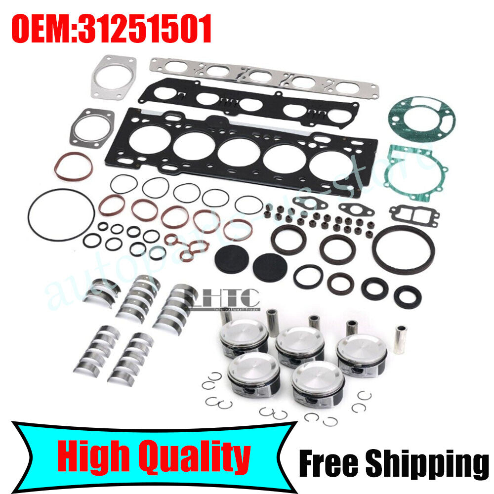ya 9 6.5.3 Engine Overhaul Repair Kit for Volvo S40 S60 S80 C30 C70 V70 2.5 T5 L5 31251501